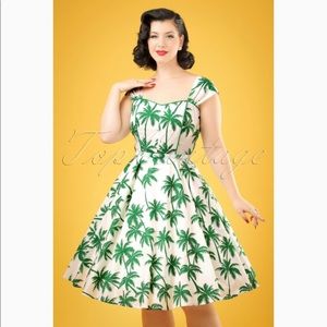 Collectif 50’s Sandra Palm Swing Dress XS/UK8